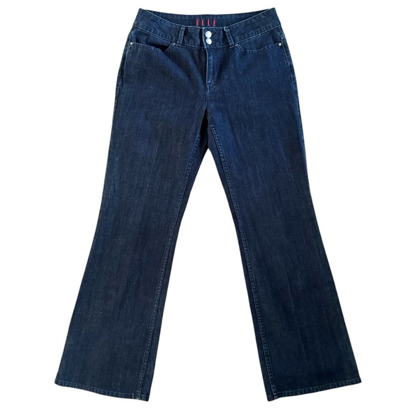 ELLE women’s jeans size 8 wide leg bootcut boot cut dark wash  high rise #708 - Picture 1 of 10